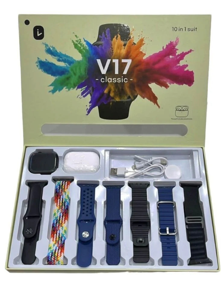 Relógio SmartWatch V17 Classic 10in1 Suit Smart Watch com Airpods