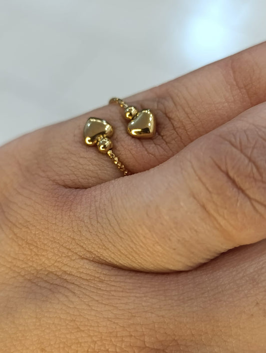 Anel coração em aço inoxidavel ajustavel