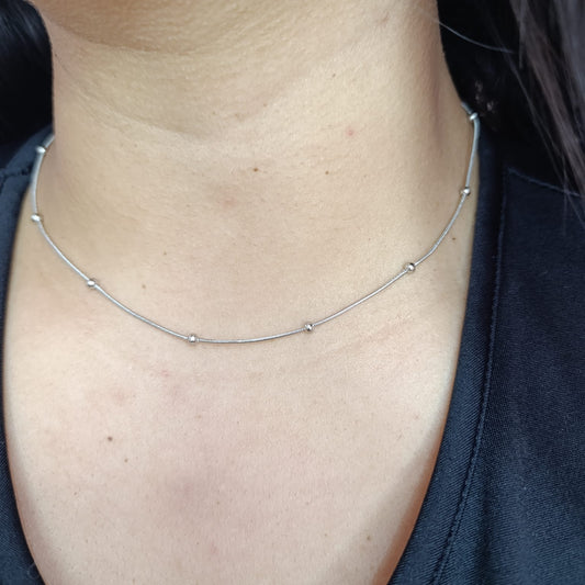 Colar Grânulos em aço inoxidavel