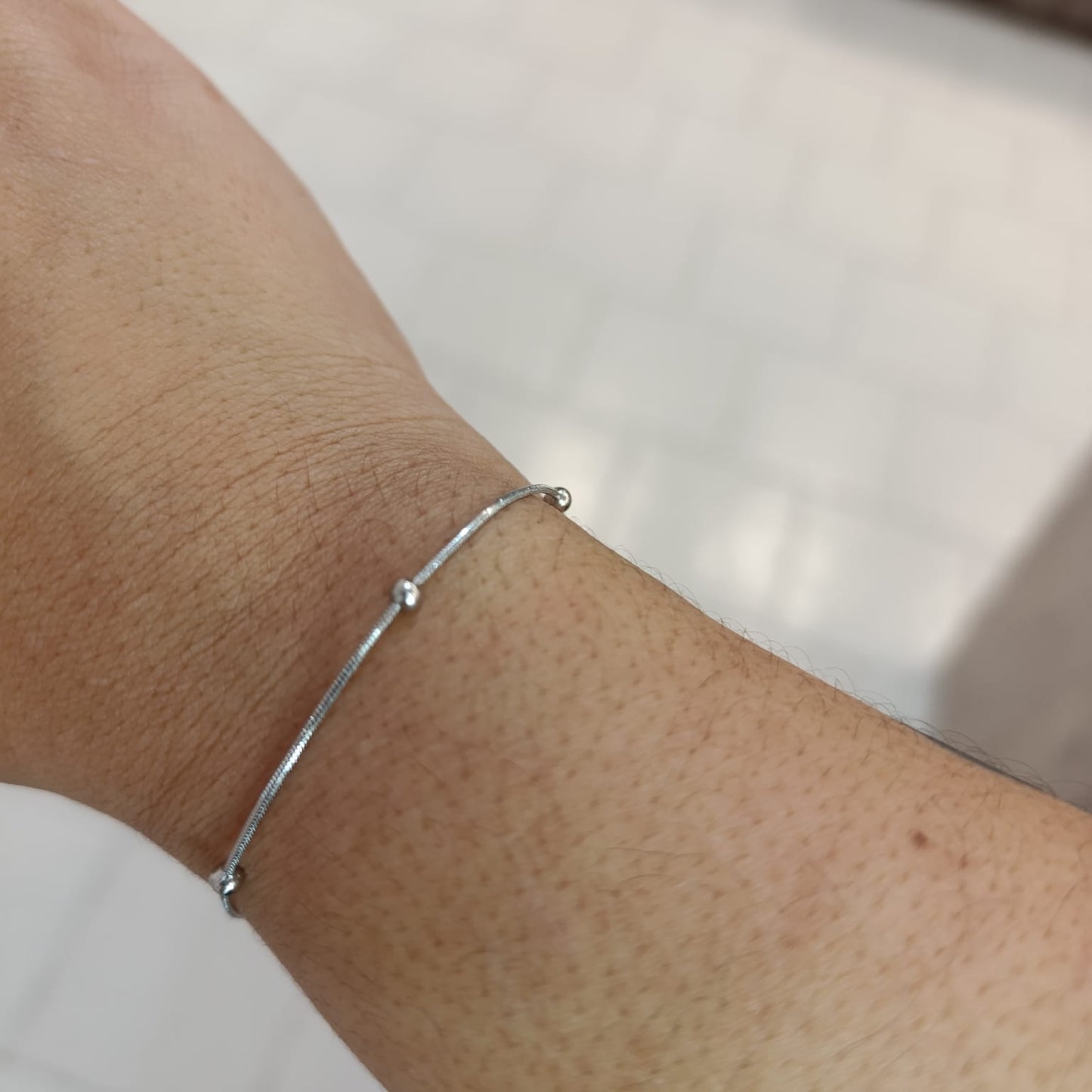 Pulseira Grânulos em aço inoxidavel