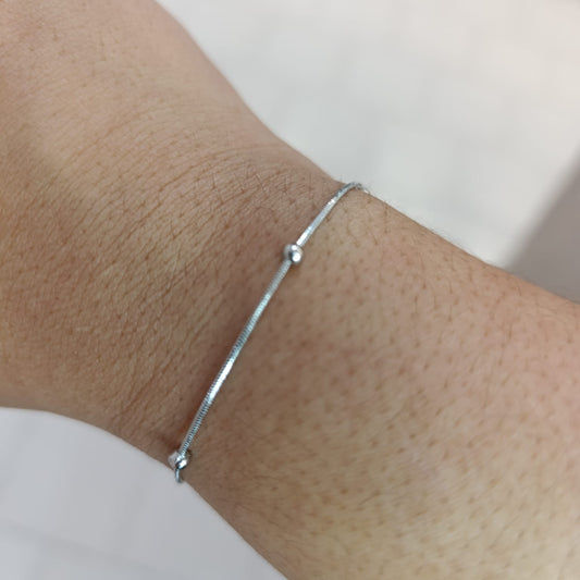 Pulseira Grânulos em aço inoxidavel