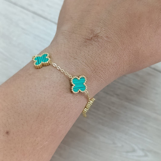 Pulseira Trevo 5 Trevos - Dourada