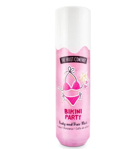 Névoa brilhante para cabelo e corpo Bikini Party da The Fruit Company.