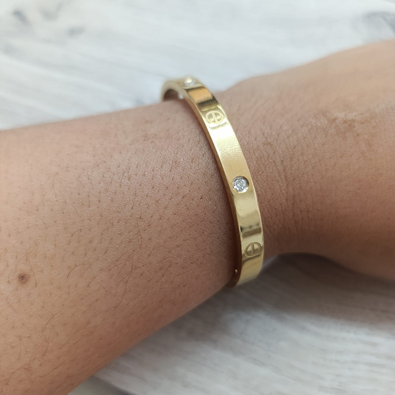 Pulsera Rígida Gruesa con Circonitas