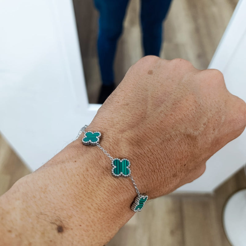 Pulsera 5 Tréboles Plata