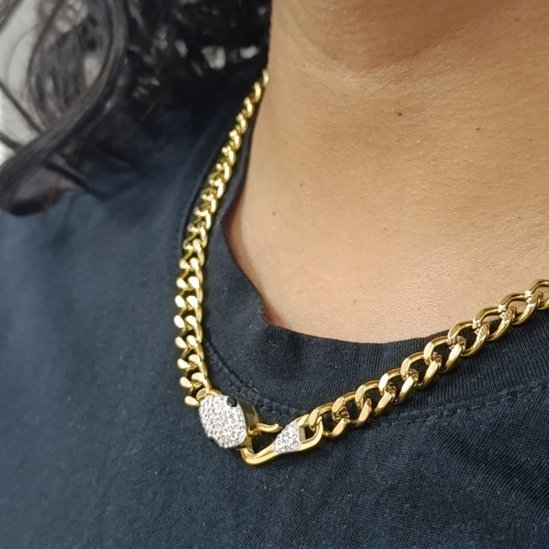 Collar serpiente con circonitas