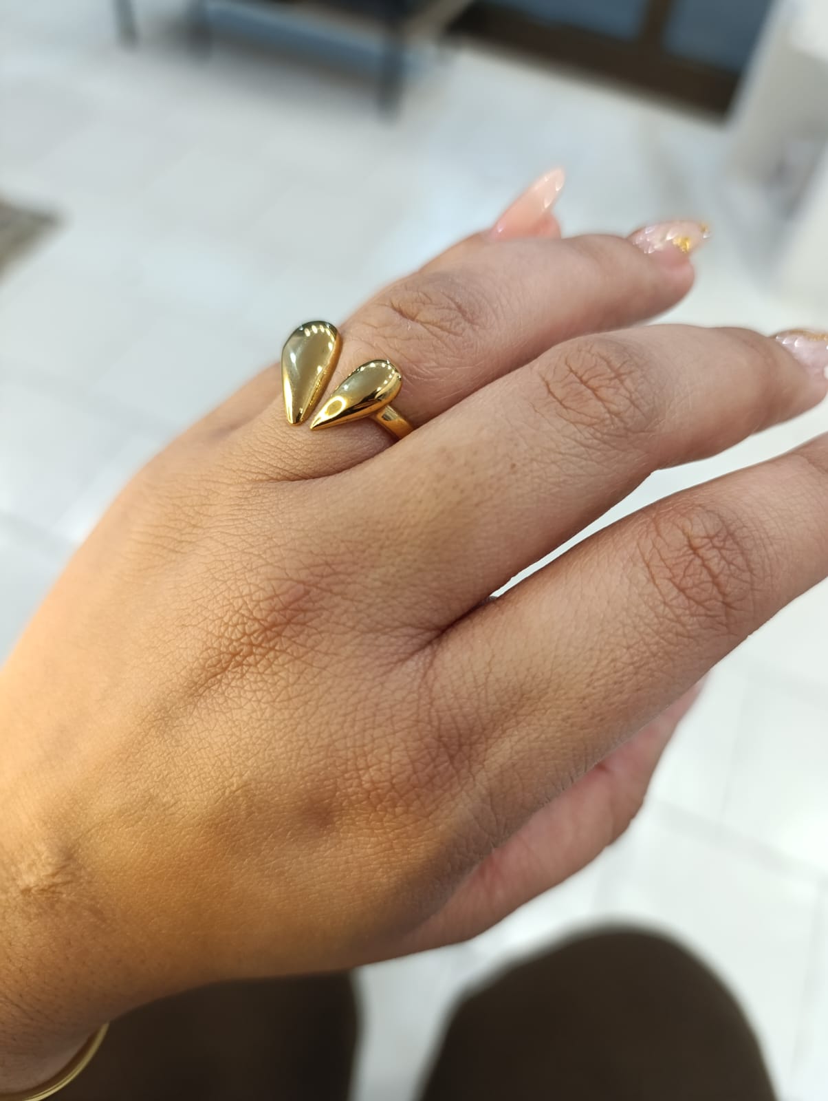 Anel coração partido em aço inoxidavel