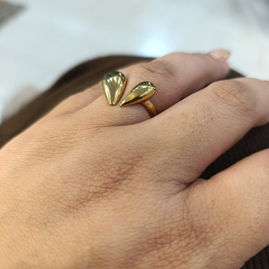 Anel coração partido em aço inoxidavel