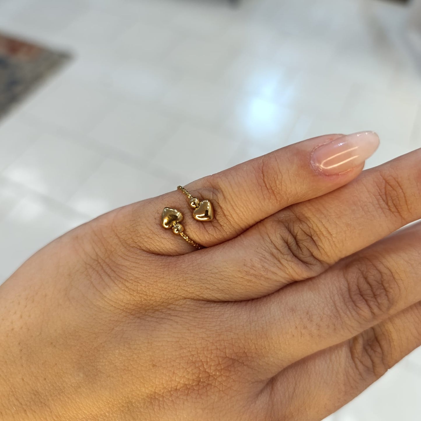 Anel coração em aço inoxidavel ajustavel