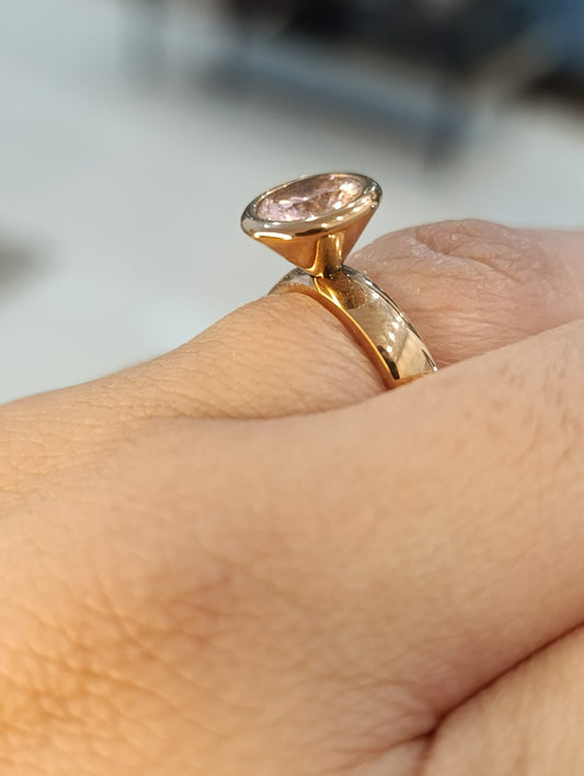 Anel Solitário Rose em aço inoxidavel