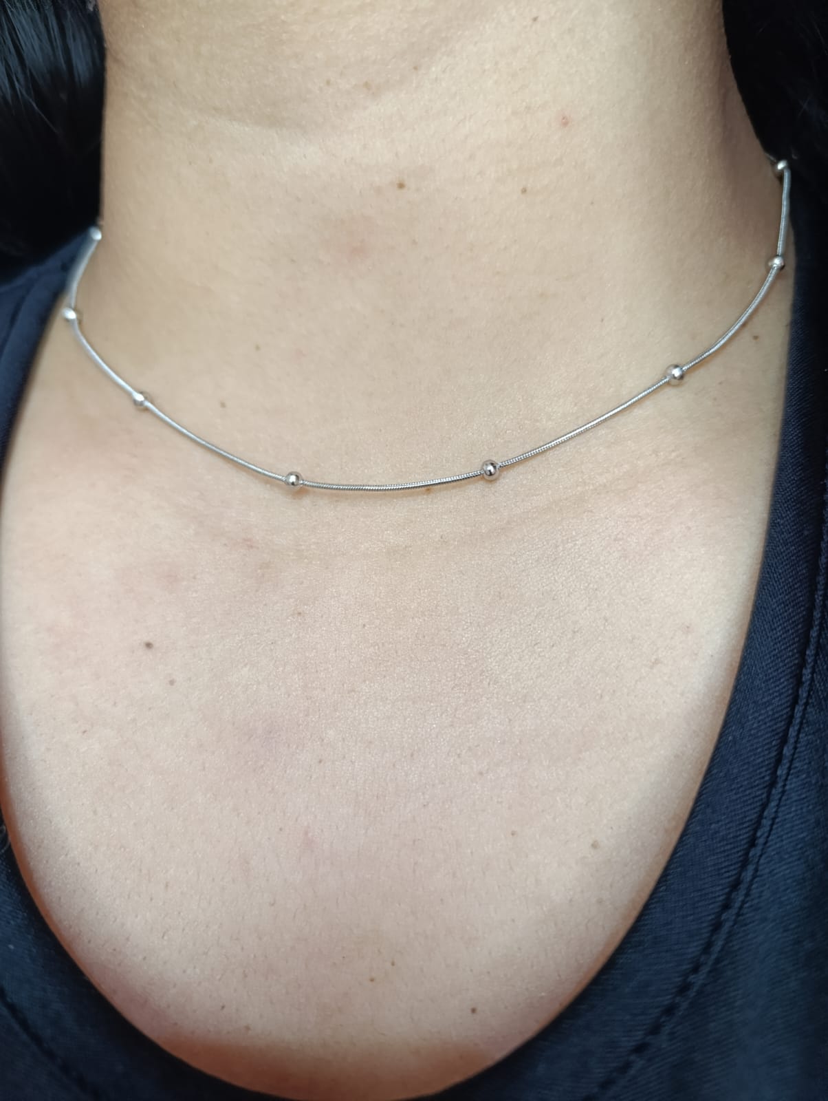 Colar Grânulos em aço inoxidavel