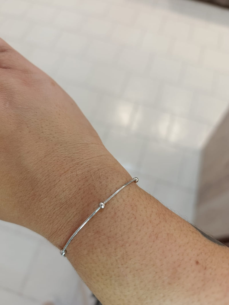 Pulseira Grânulos em aço inoxidavel