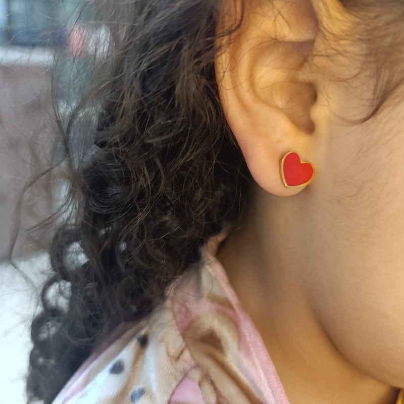 Brinco Coração em aço Cirúrgico Infantil