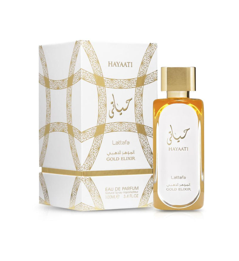 Perfume Árabe Hayaati Gold Elixir Eau Da Parfum de longa duração para homens e mulheres, unissex