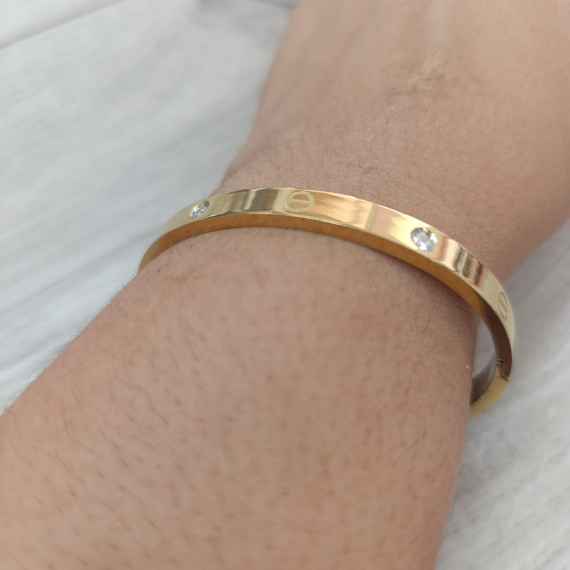 Pulsera Rígida Gruesa con Circonitas