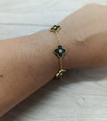 Pulseira Trevo 5 Trevos Com Zirconia Fundo Liso
