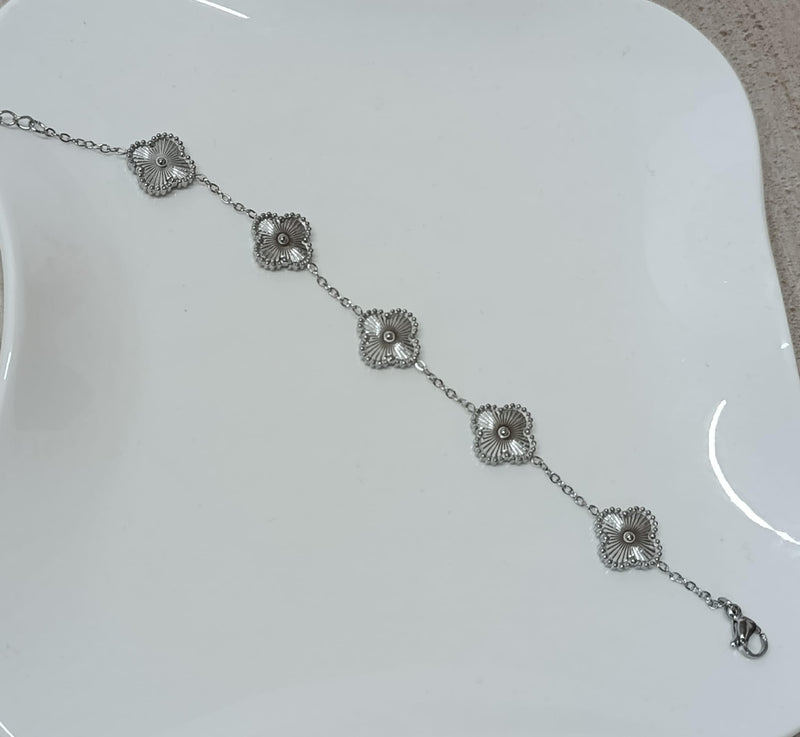 Pulsera 5 Tréboles Plata