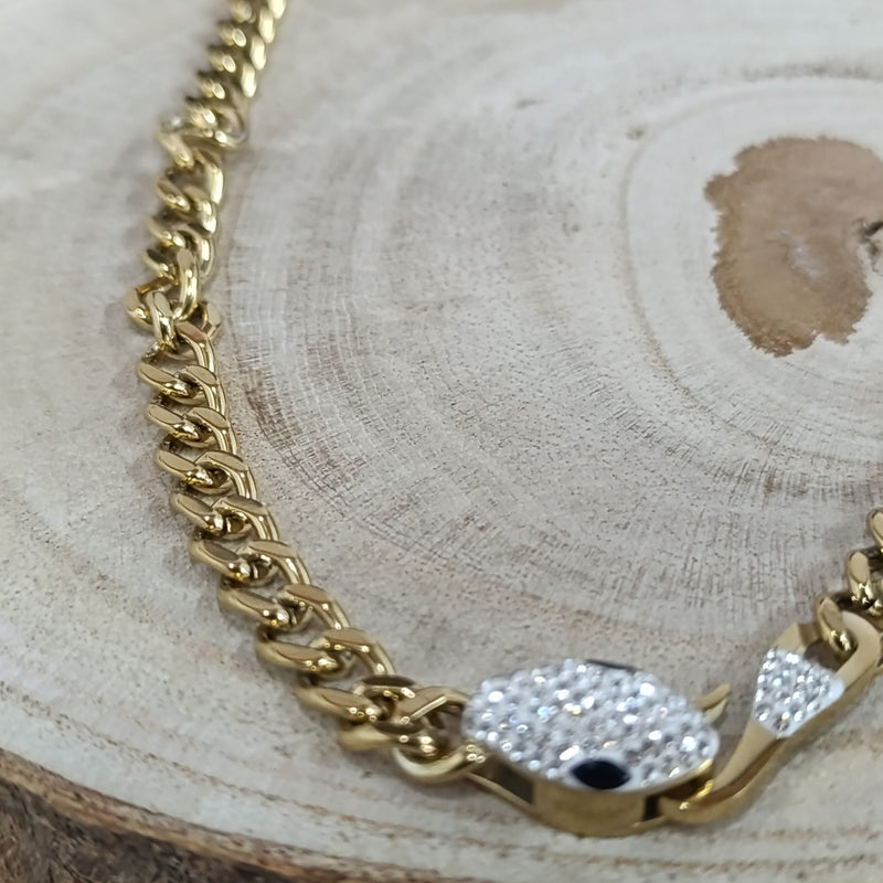 Collar serpiente con circonitas