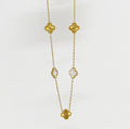 Colar 5 trevos dourado