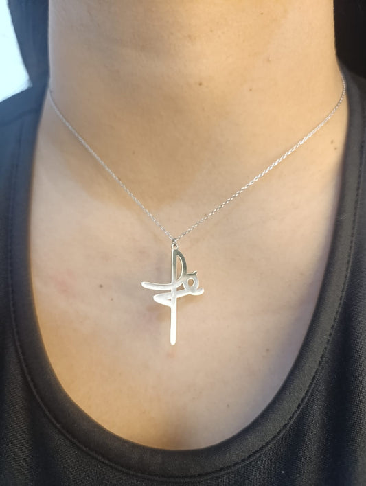 Colar Fé em aço inoxidavel
