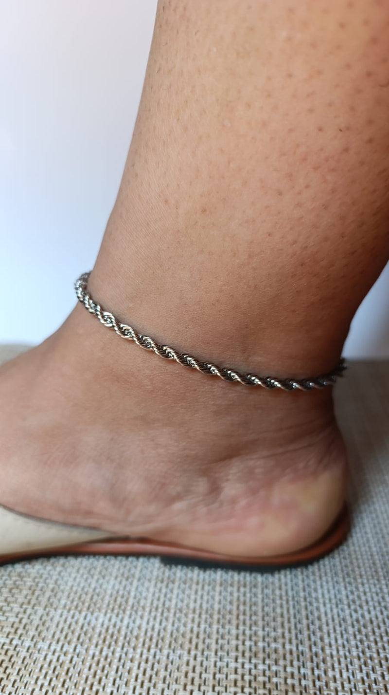 Pulseira de pé malha cordão Baiano