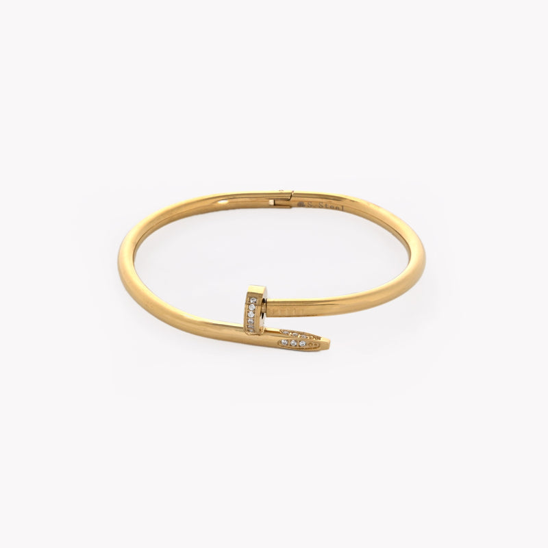 Pulseira Prego em aço com zirconia