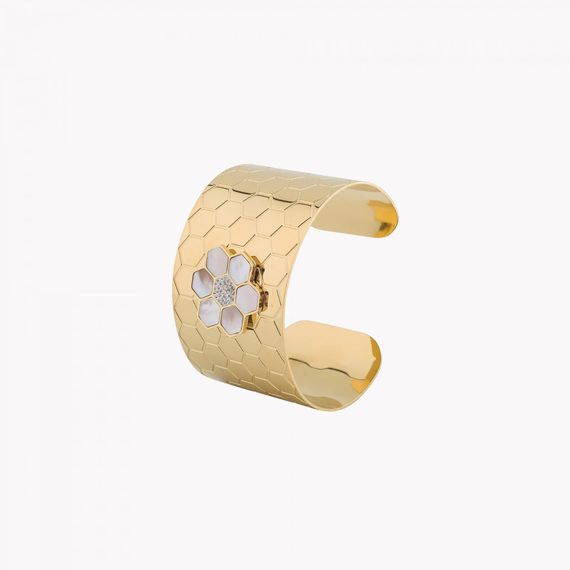 Pulsera rígida con flor