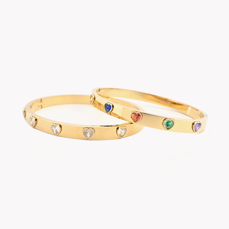 Pulsera corazones rígidos