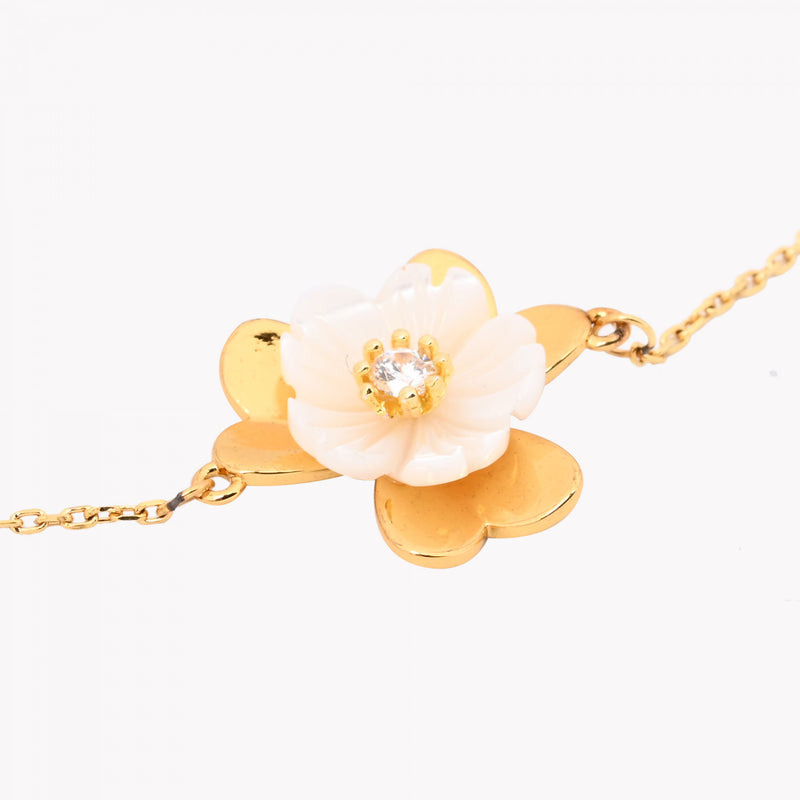 Pulseira em Banho de Ouro 18k flor madrepérola