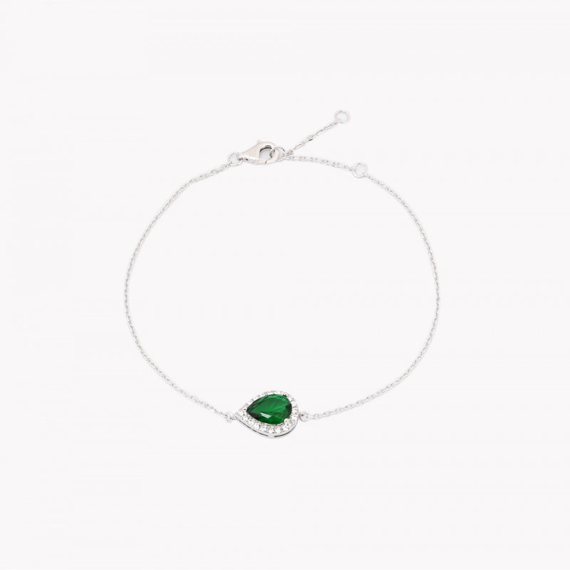 Pulseira Gota em Prata 925 - Verde