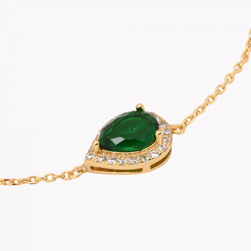 Pulseira Gota em Prata 925 - Verde