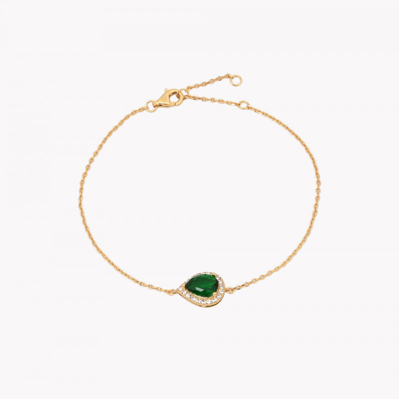 Pulseira Gota em Prata 925 - Verde
