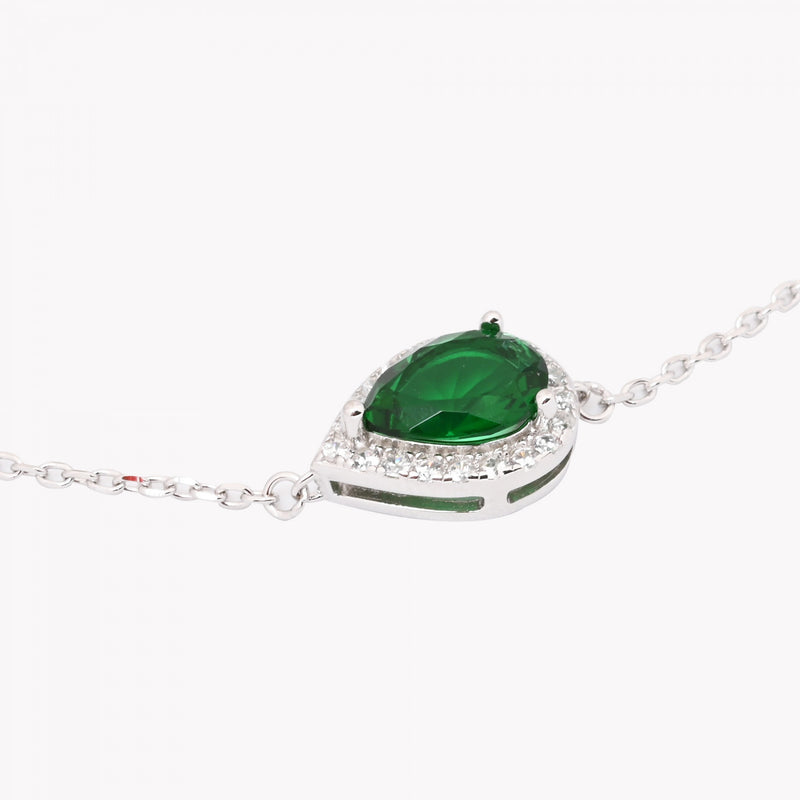 Pulseira Gota em Prata 925 - Verde