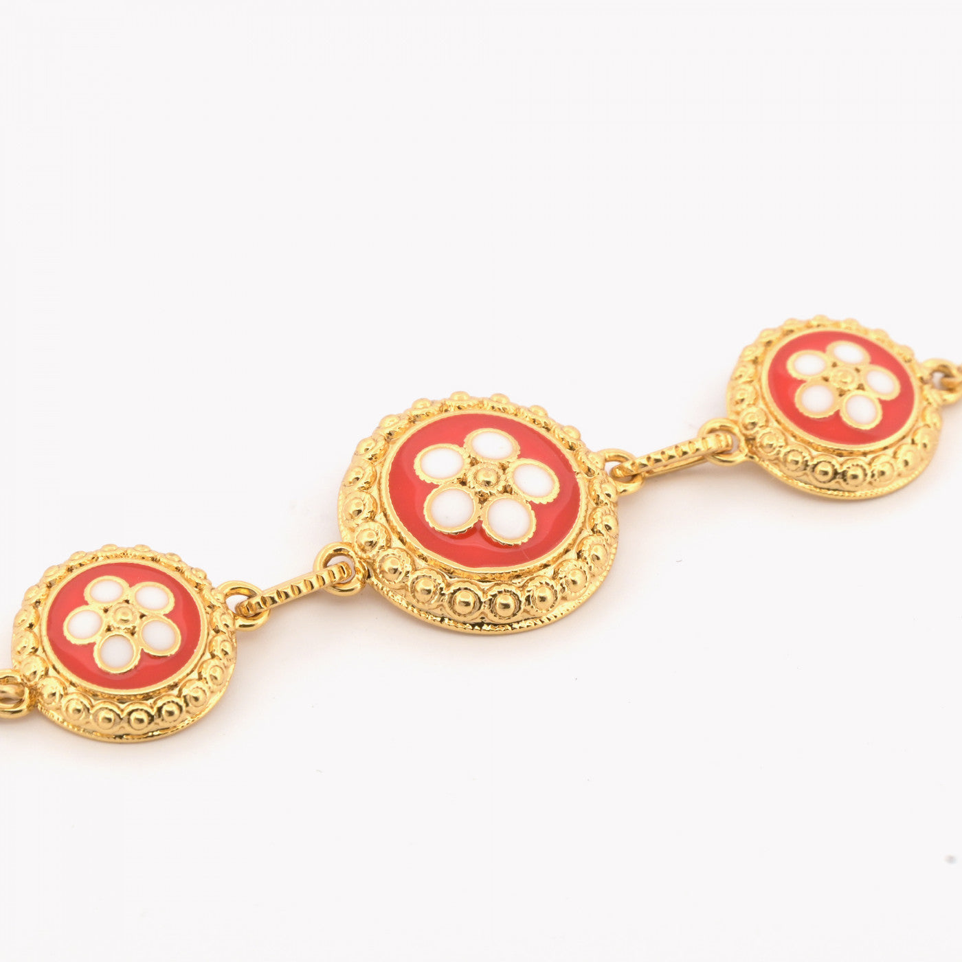 Pulseira  3 flores banho ouro 18k tradicional