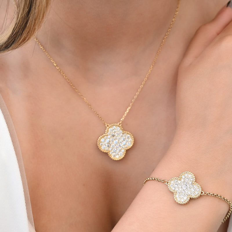 Pulseira  trevo brilhantes