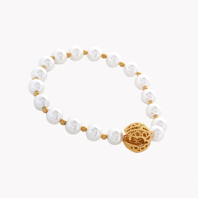 Pulseira ajustável com pérola conta de Viana