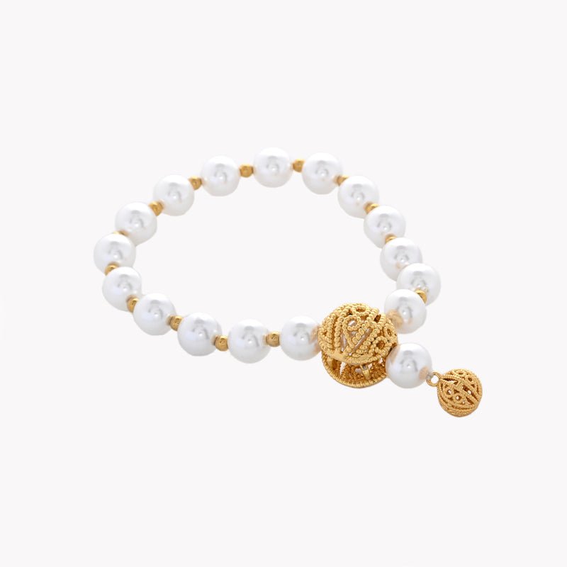Pulseira ajustável com pérola conta de Viana