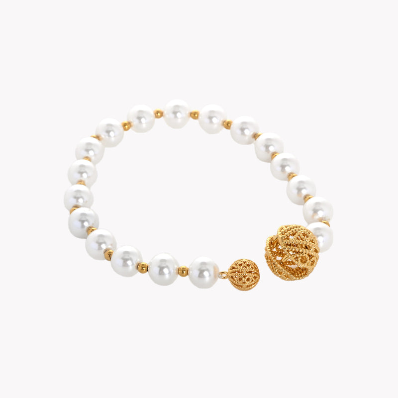 Pulseira ajustável com pérola conta de Viana