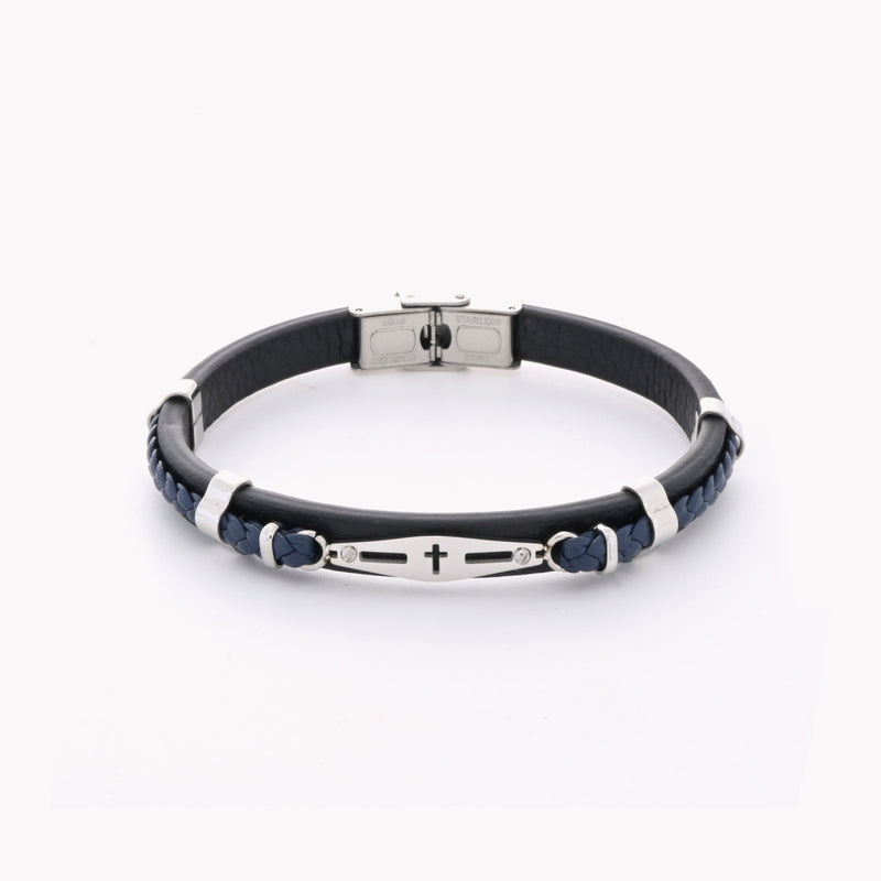 Pulsera cruzada con detalle azul
