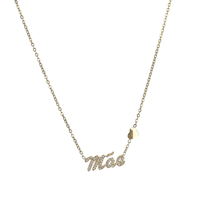 Colar Banho de Ouro 18k Mãe com zircônios