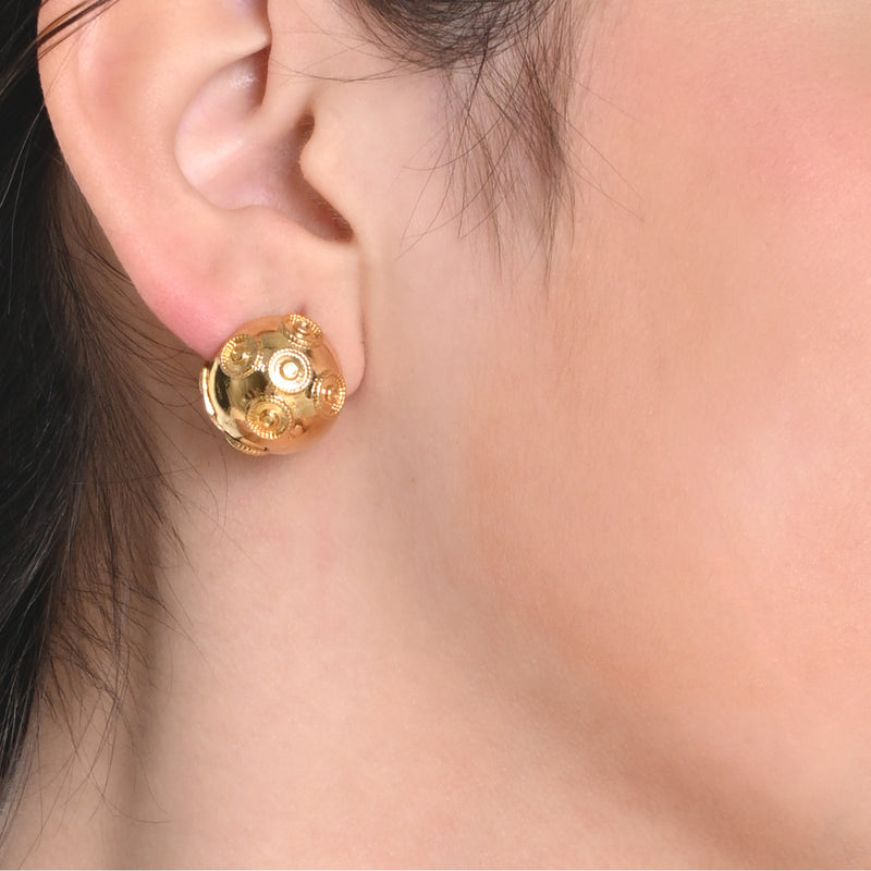 Pendientes Bola de Viana Baño oro 18k
