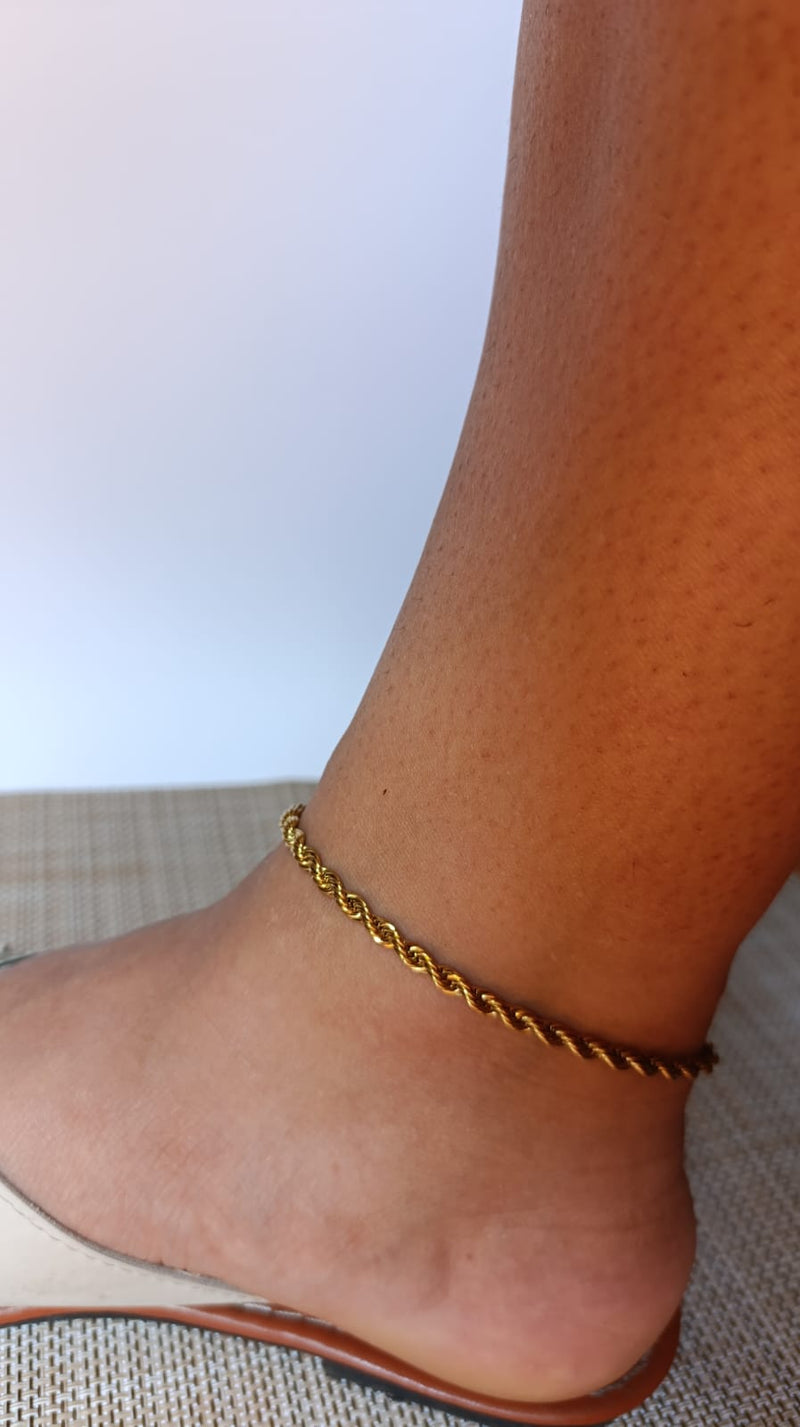 Pulseira de pé malha cordão Baiano