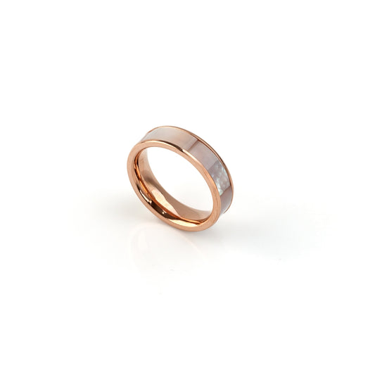 Anillo de acero en oro rosa