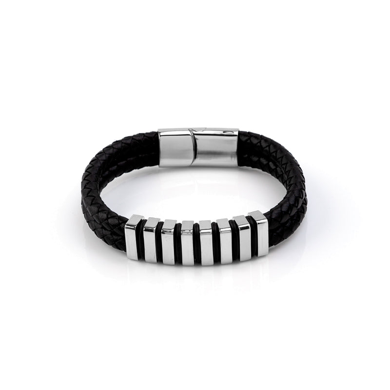 Pulsera Acero+Piel Ecológica H