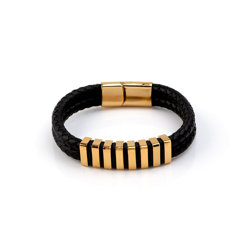 Pulsera Acero+Piel Ecológica H