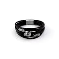 Pulseira Caveira  Aço Inoxidável +Pele