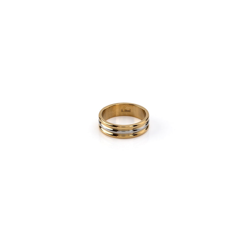 Aliança em Aço Dourado & Prateado