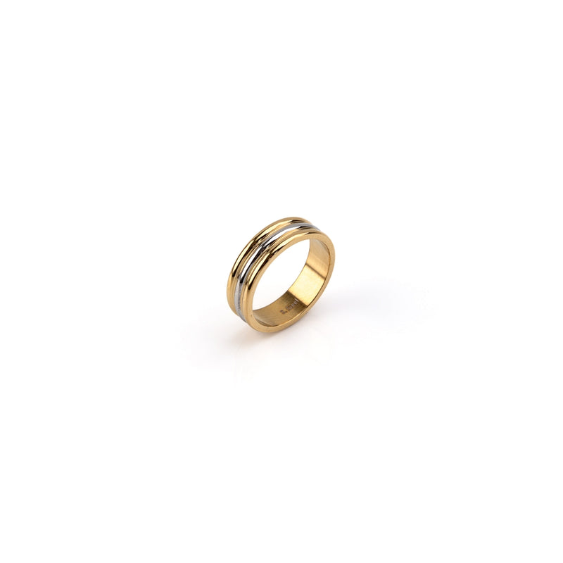 Aliança em Aço Dourado & Prateado