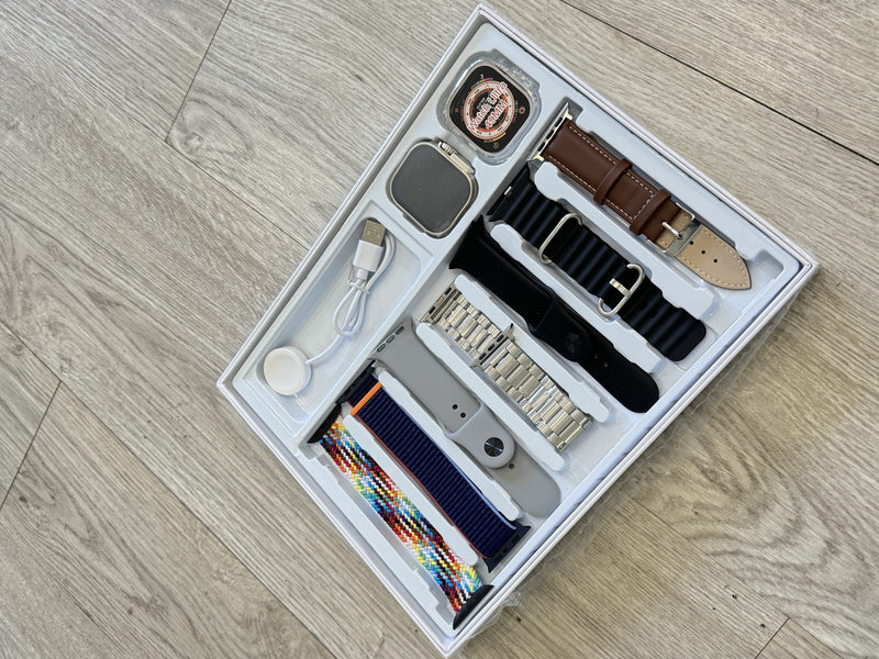 Smartwatch -Kit Aemax – 1 Smartwatch + 7 Braceletes + 1 Proteção + 1 Carregador