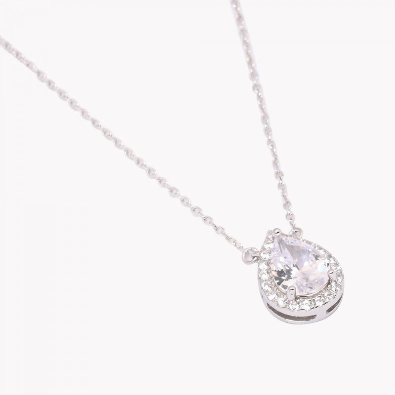 Colar Gota em Prata 925 - transparente